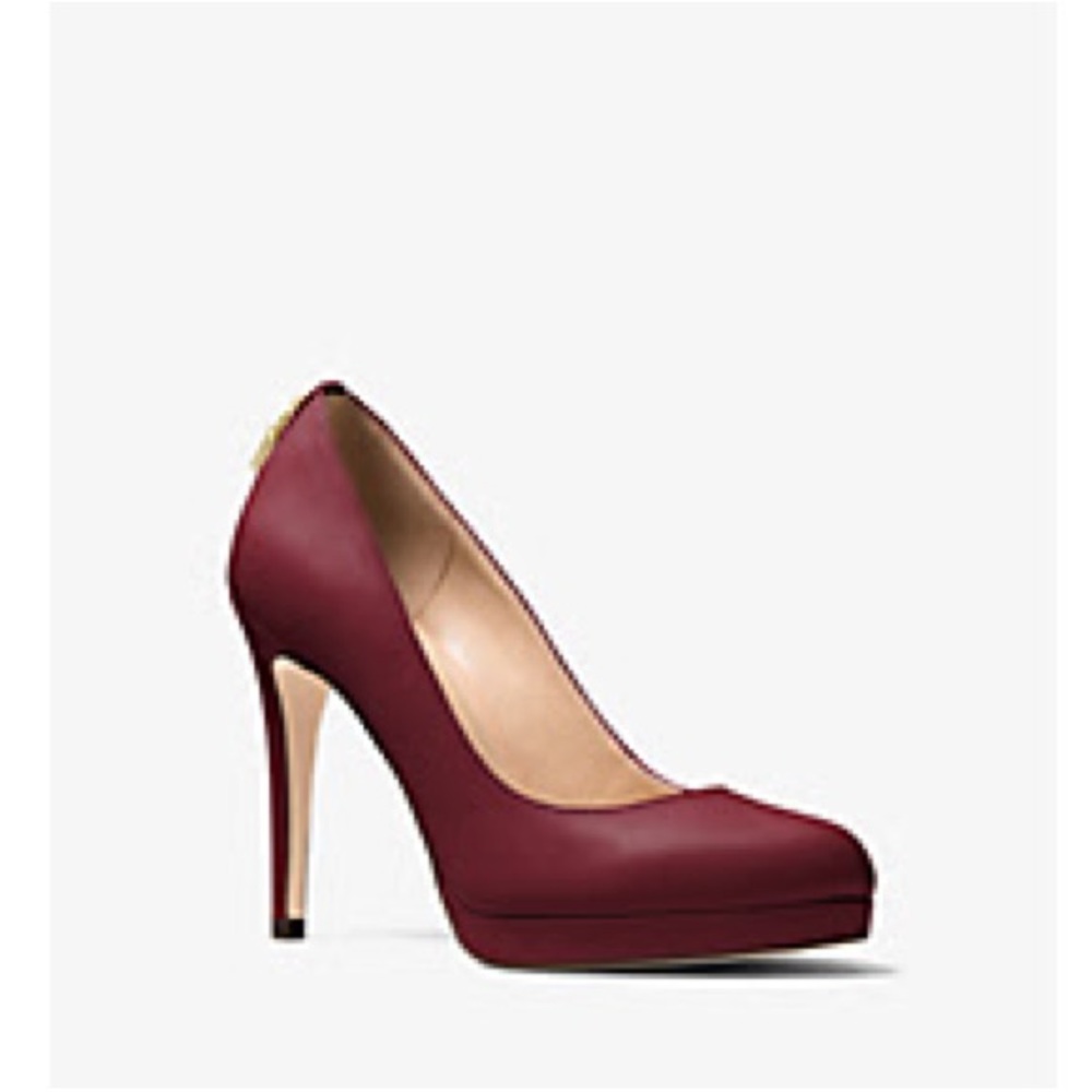 Michael Kors Antoinette Leather Pump- Oxblood